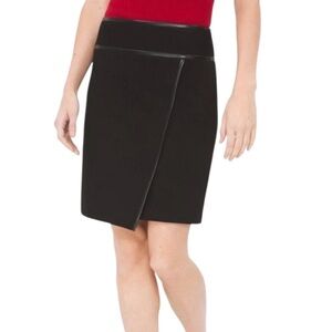 White House Black Market Leather Trim Boot Skirt